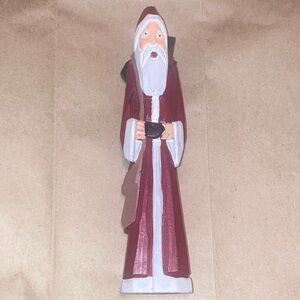 Folk Art Hand Carved Pencil Santa Claus Good Condition